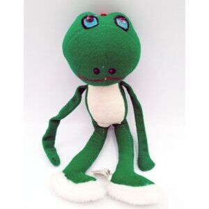 Green Frog Plush Ace Novelty Vintage 9 Inch Shred Paper Filled Polystyrene Toy